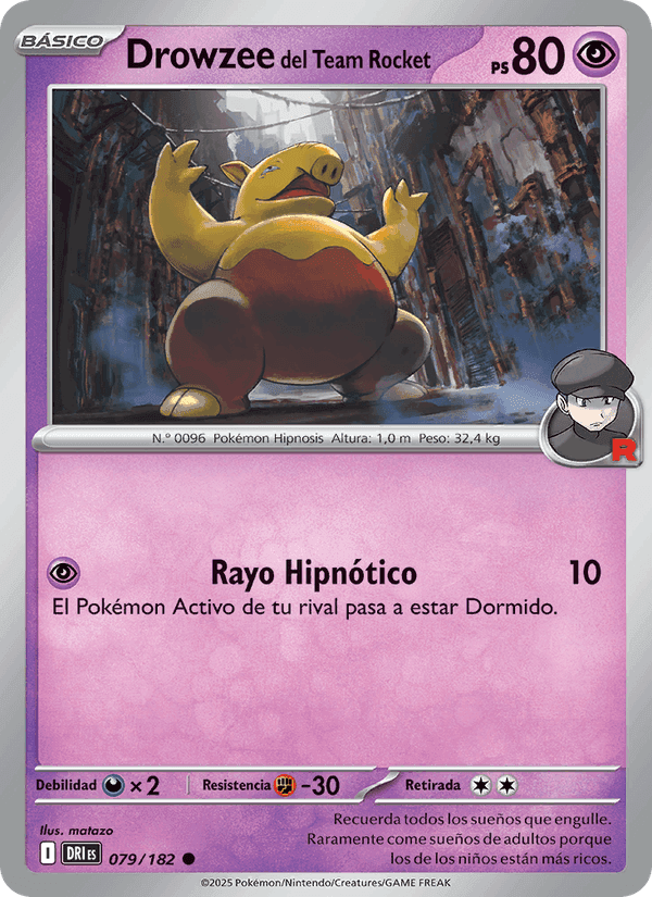 Drowzee del Team Rocket, carta 079 de Rivales Predestinados