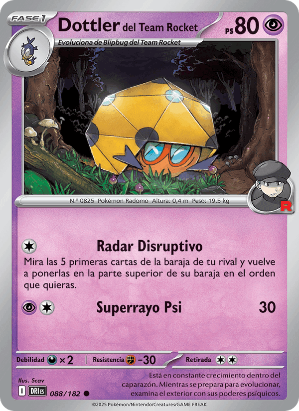 Dottler del Team Rocket, carta 088 di Rivales Predestinados