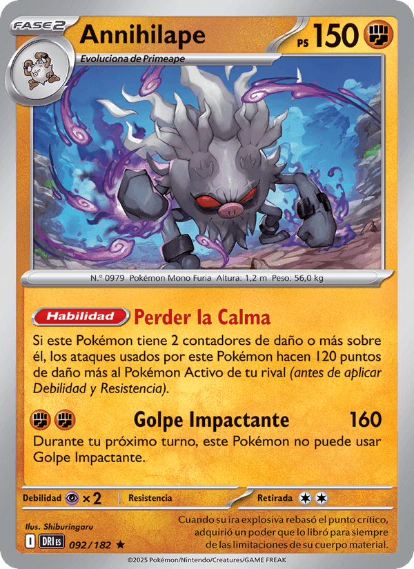 Annihilape, card 092 from Rivales Predestinados