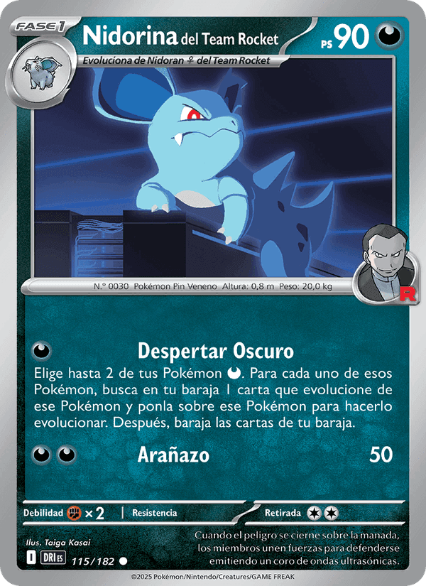 Nidorina del Team Rocket, carta 115 de Rivales Predestinados