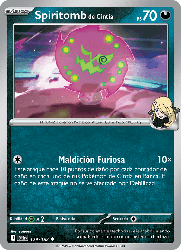 Spiritomb de Cintia, carta 129 di Rivales Predestinados