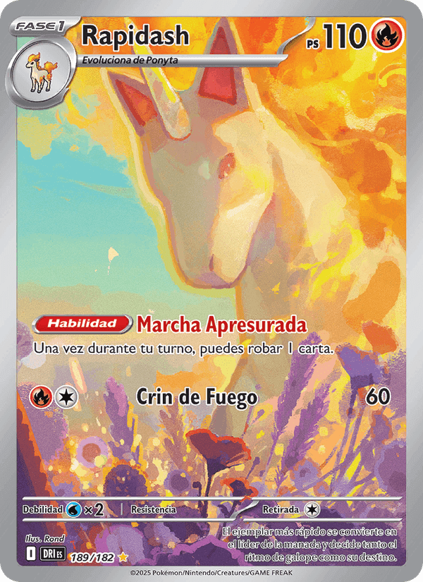 Rapidash, carte 189 de Rivales Predestinados