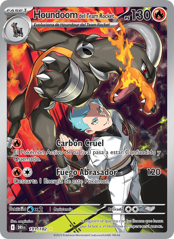 Houndoom del Team Rocket, carta 191 de Rivales Predestinados