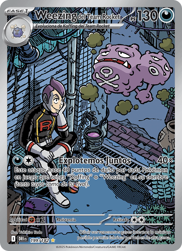 Weezing del Team Rocket, card 199 from Rivales Predestinados