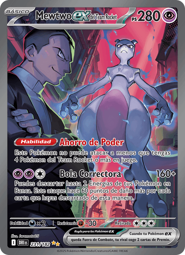 Mewtwo ex del Team Rocket, carta 231 di Rivales Predestinados