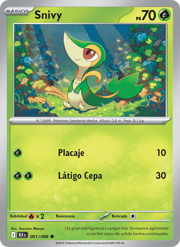 Snivy, carta 001 de Fulgor Negro