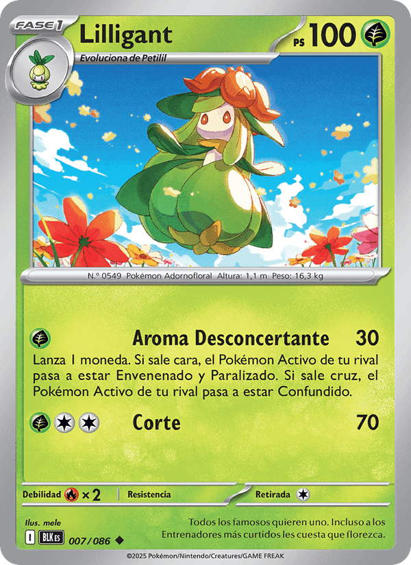 Lilligant, carte 007 de Fulgor Negro