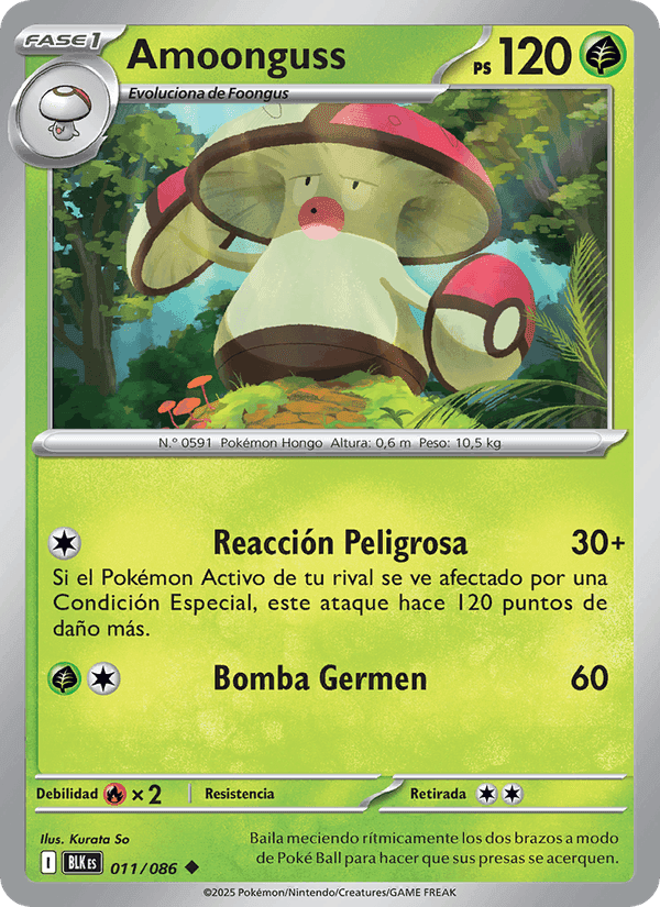 Amoonguss, carta 011 de Fulgor Negro