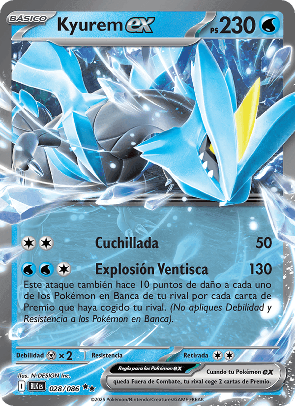 Kyurem ex, carta 028 de Fulgor Negro