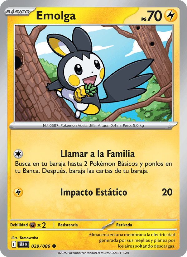 Emolga, carte 029 de Fulgor Negro