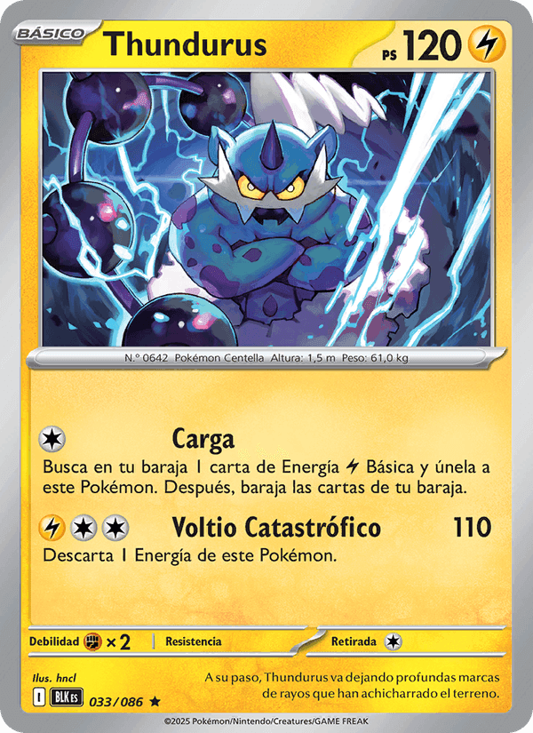 Thundurus, carta 033 de Fulgor Negro