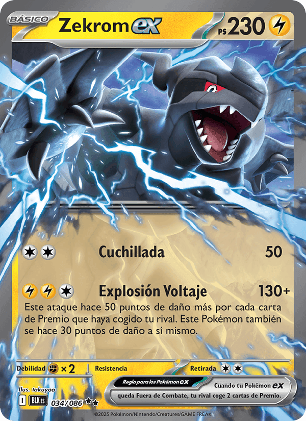 Zekrom ex, carta 034 di Fulgor Negro