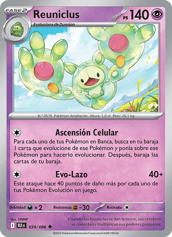 Reuniclus, carta 039 de Fulgor Negro