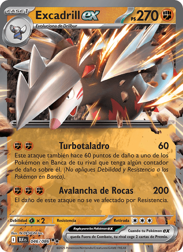 Excadrill ex, card 046 from Fulgor Negro