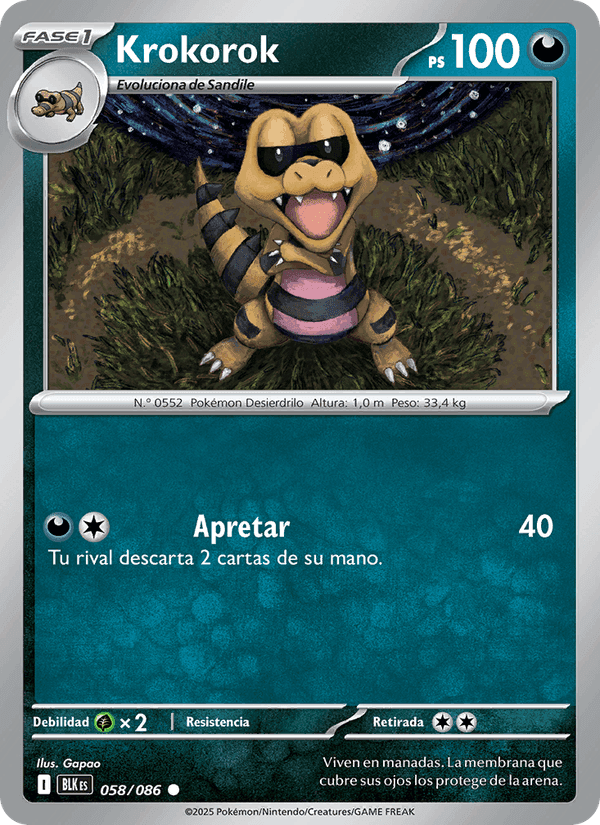 Krokorok, carta 058 de Fulgor Negro
