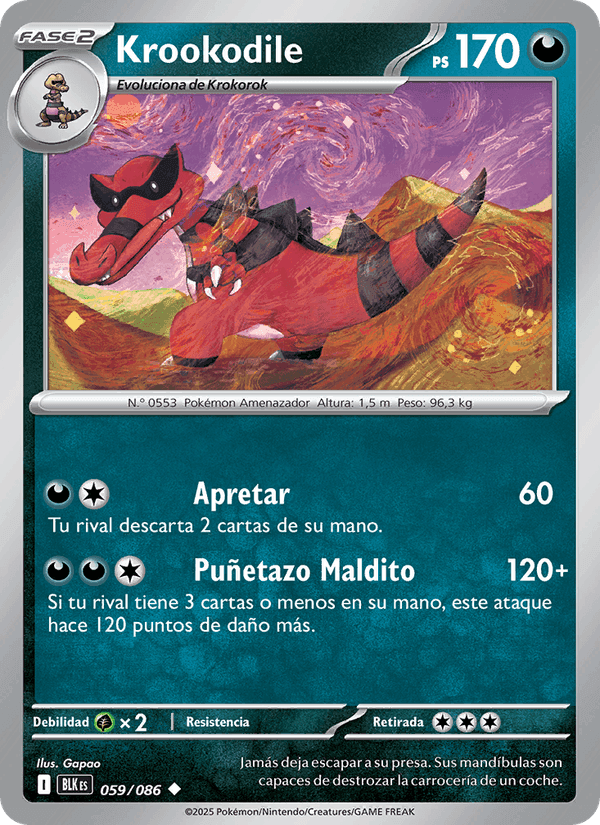 Krookodile, carta 059 de Fulgor Negro