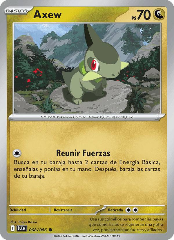 Axew, carta 068 di Fulgor Negro