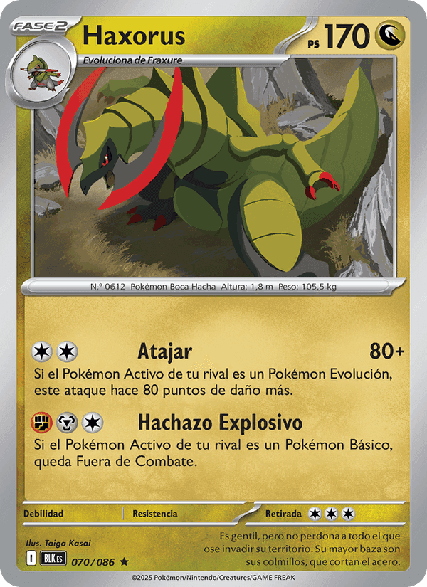 Haxorus, carta 070 di Fulgor Negro