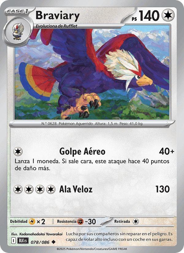 Braviary, carta 078 di Fulgor Negro