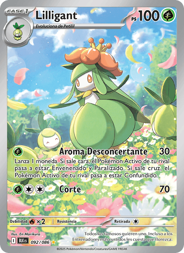 Lilligant, carta 092 di Fulgor Negro