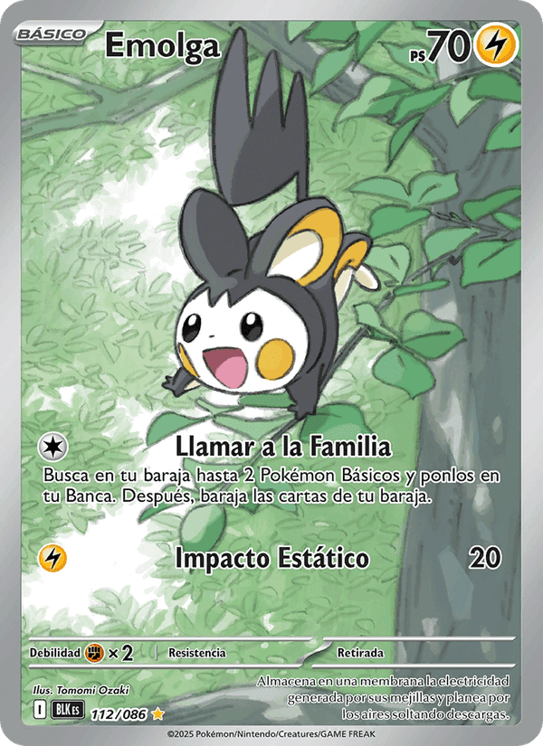 Emolga, card 112 from Fulgor Negro