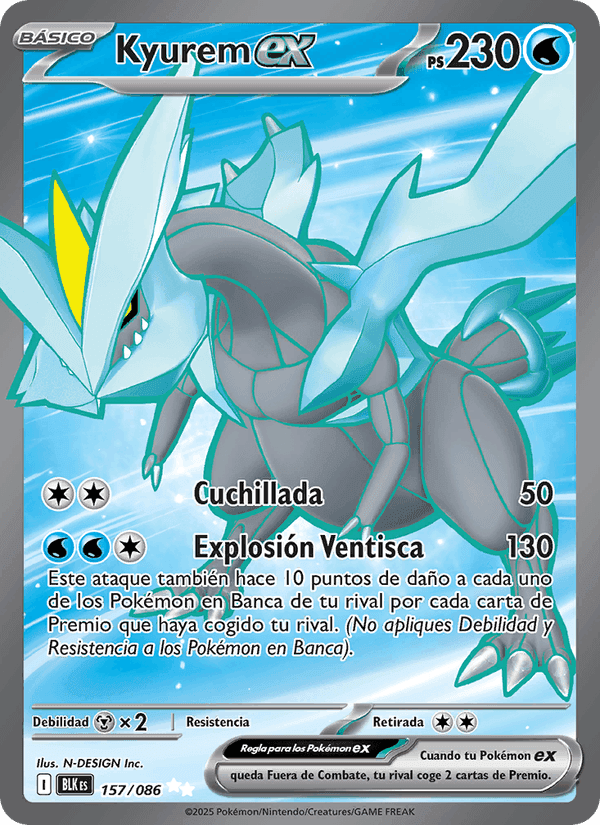 Kyurem ex, card 157 from Fulgor Negro