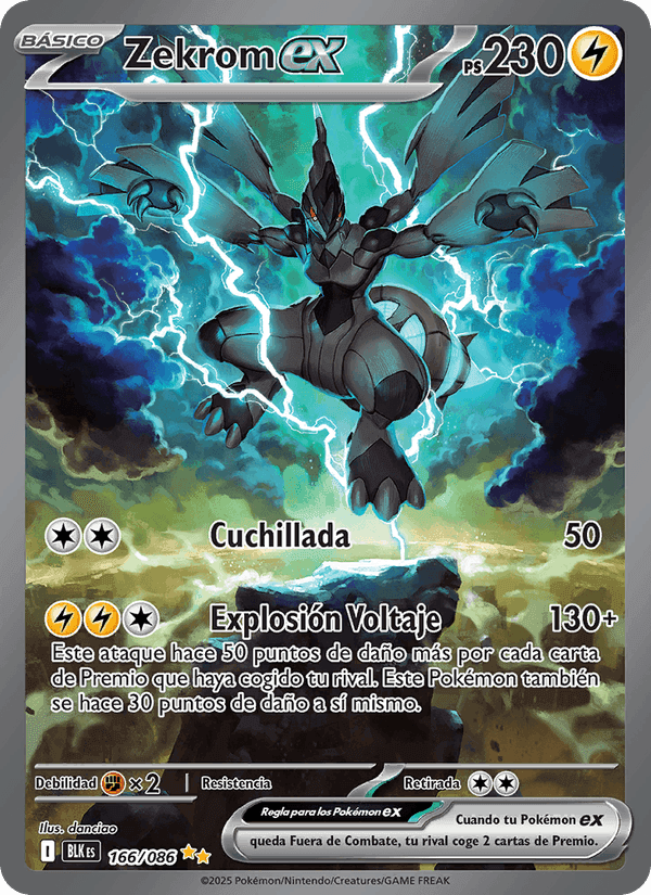 Zekrom ex, carta 166 de Fulgor Negro