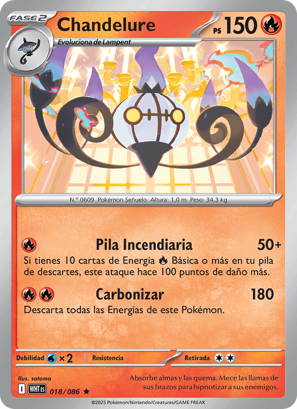 Chandelure, carta 018 di Llama Blanca