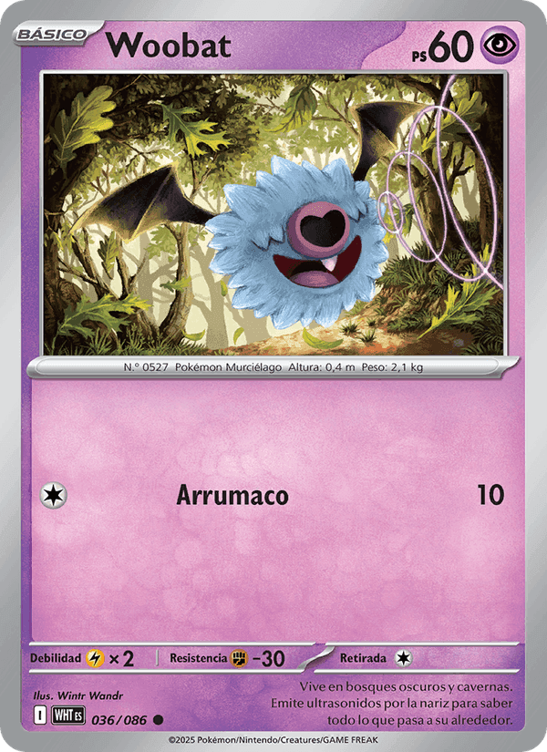 Woobat, carta 036 di Llama Blanca