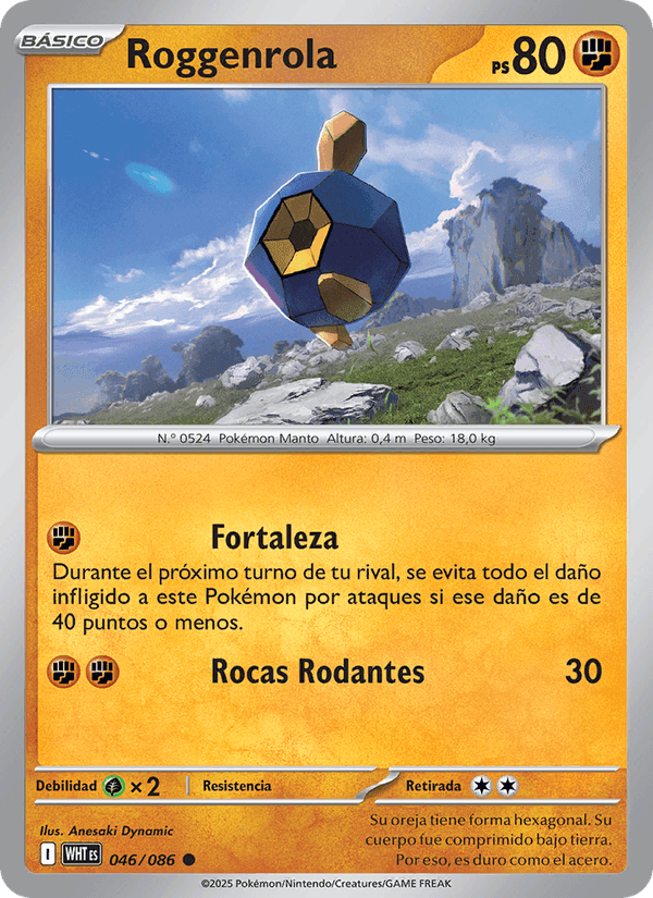 Roggenrola, carta 046 di Llama Blanca