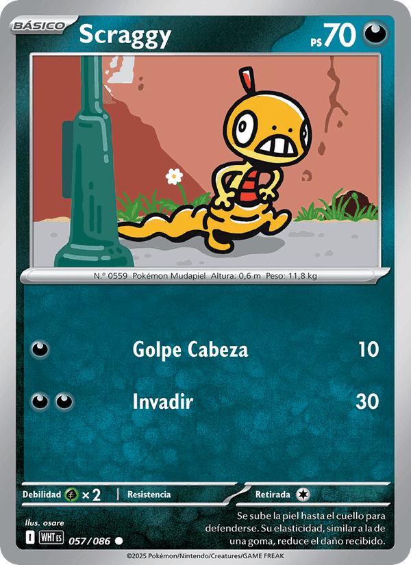Scraggy, carte 057 de Llama Blanca