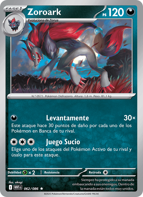 Zoroark, carta 062 de Llama Blanca
