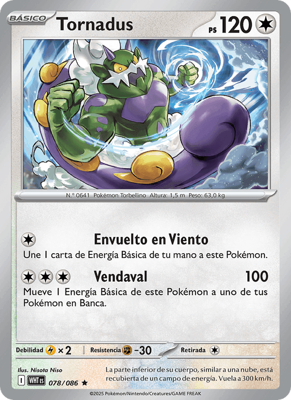 Tornadus, card 078 from Llama Blanca