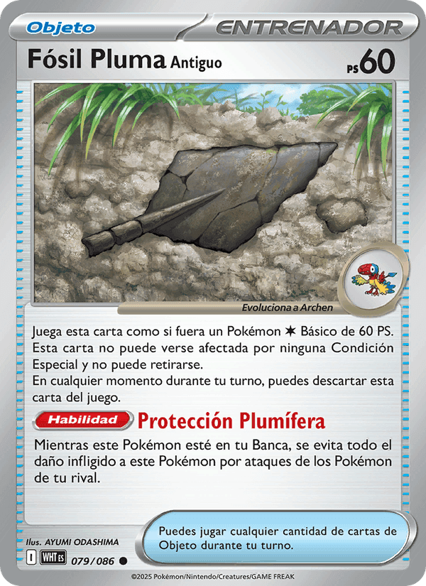 Fósil Pluma Antiguo, carta 079 de Llama Blanca
