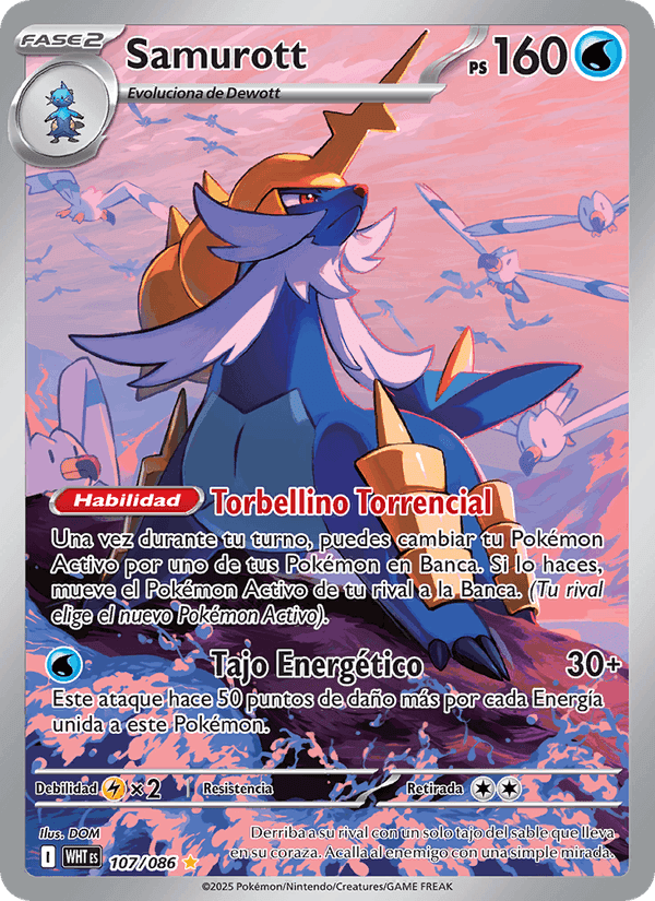 Samurott, card 107 from Llama Blanca