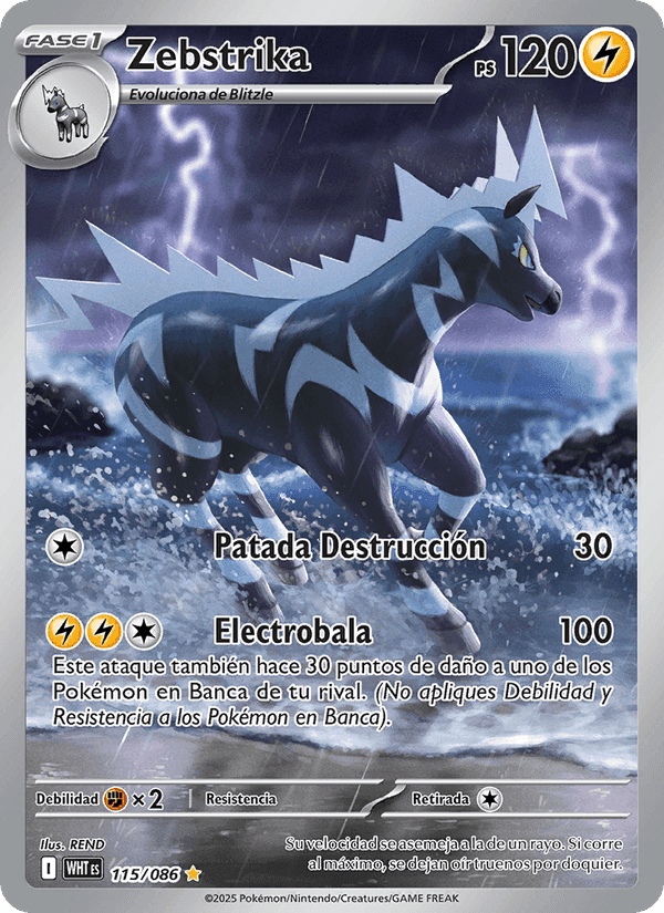 Zebstrika, carta 115 de Llama Blanca