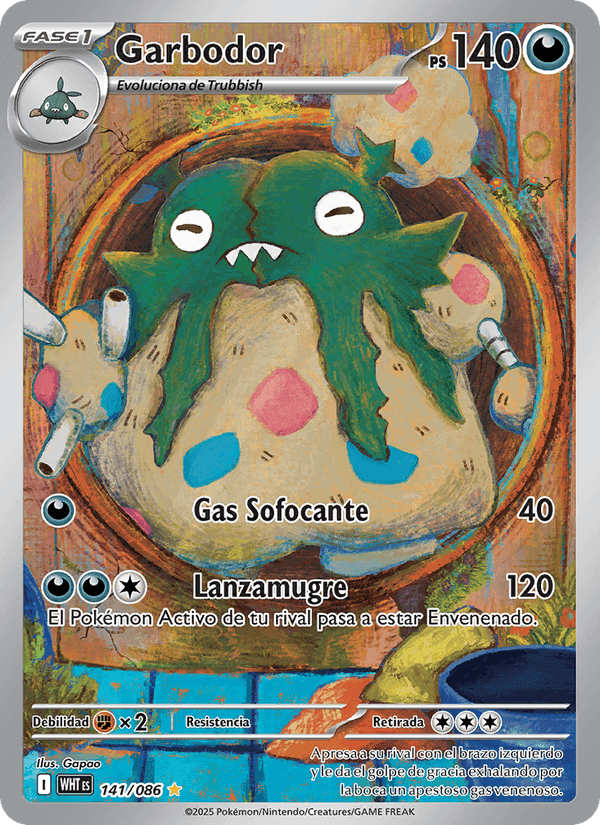 Garbodor, carta 141 de Llama Blanca