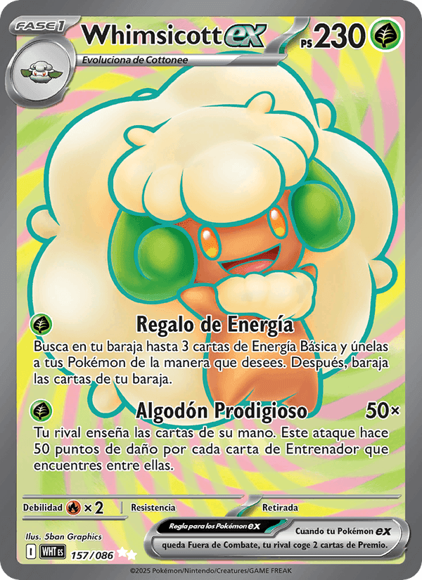 Whimsicott ex, card 157 from Llama Blanca