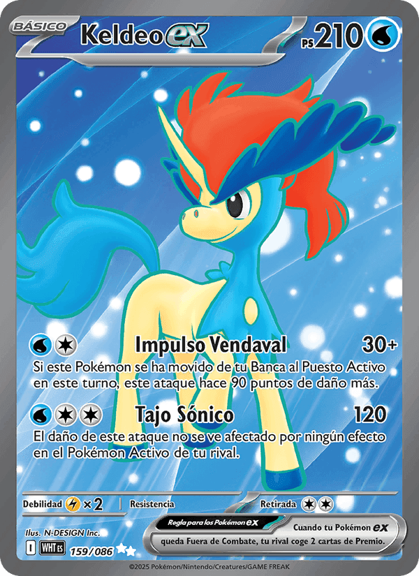Keldeo ex, card 159 from Llama Blanca