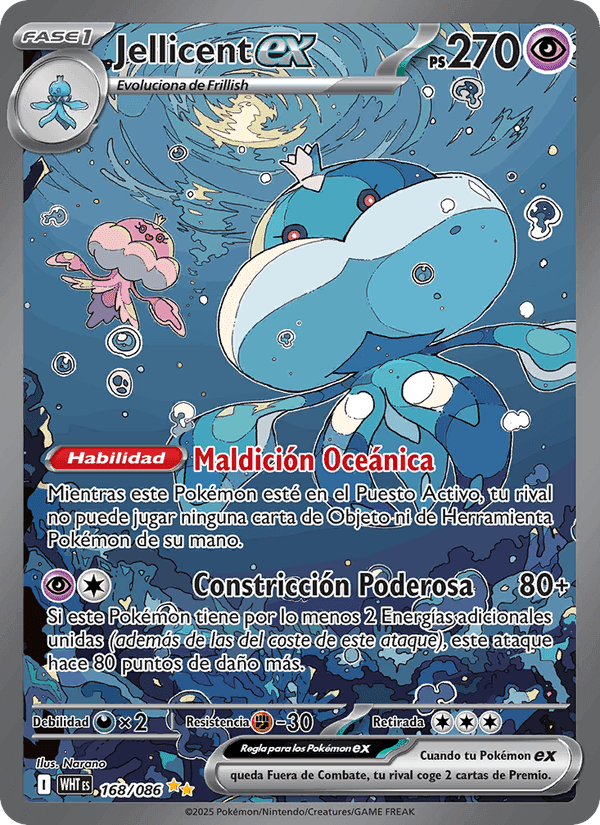 Jellicent ex, card 168 from Llama Blanca
