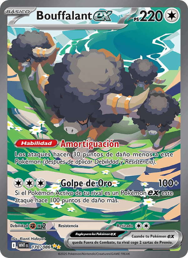 Bouffalant ex, card 170 from Llama Blanca