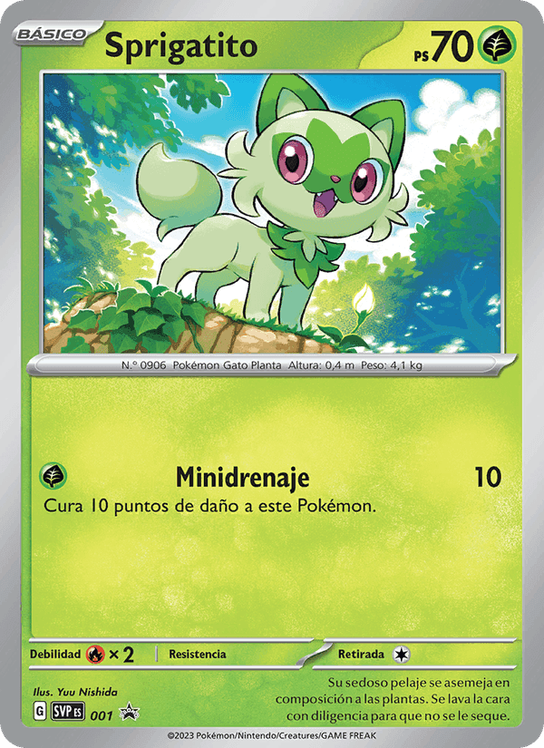 Sprigatito, card 001 from SVP Black Star Promos