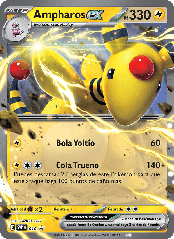 Ampharos ex, carta 016 de SVP Black Star Promos