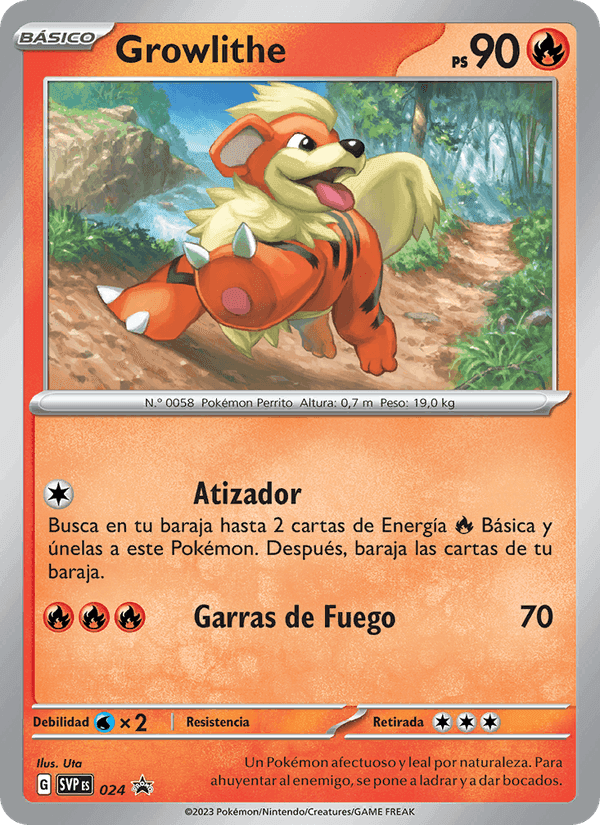 Growlithe, carta 024 di SVP Black Star Promos