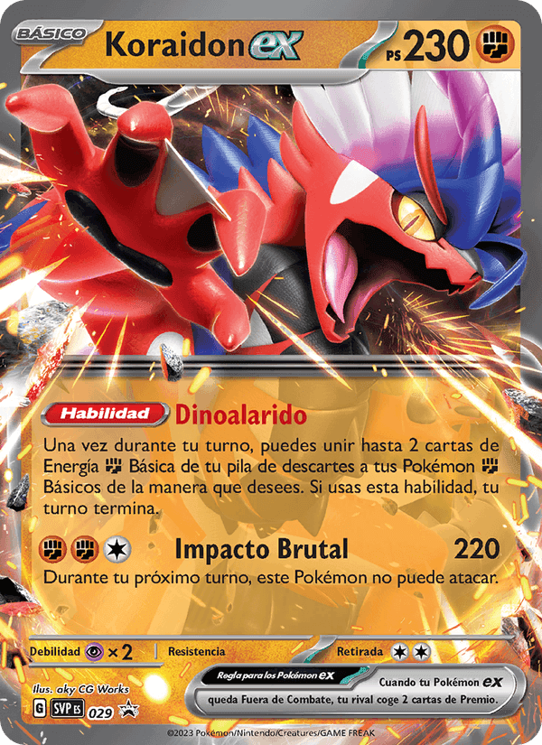 Koraidon ex, carta 029 de SVP Black Star Promos