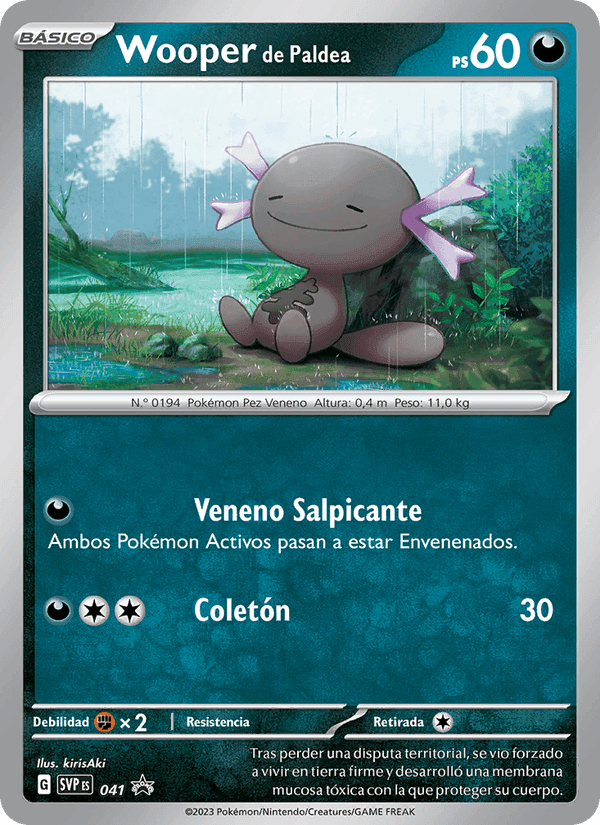 Wooper de Paldea, carta 041 de SVP Black Star Promos