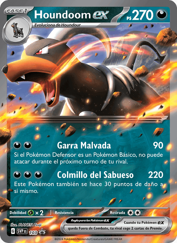 Houndoom ex, carta 103 de SVP Black Star Promos