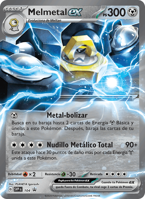Melmetal ex, carta 104 de SVP Black Star Promos
