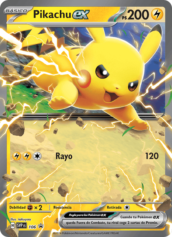 Pikachu ex, carta 106 de SVP Black Star Promos