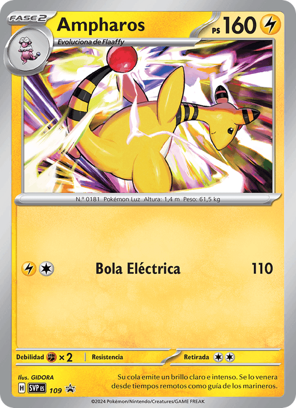 Ampharos, carta 109 de SVP Black Star Promos